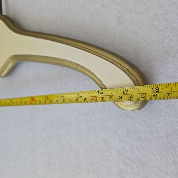 Vintage Regency Wood Hotel Hangers B Monogram Lot 3 White Gold MCM Movie Prop - Picture 7 of 11